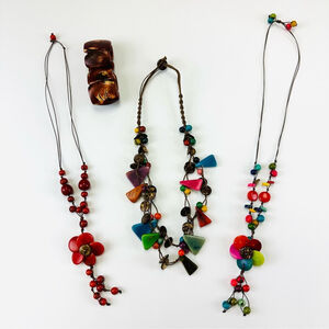 Tagua Nut jewellery bundle 3 necklaces 1 stretch bracelet NEW Eco Friendly